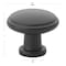 Gliderite Hardware 1-1/8 in. Matte Black Round Classic Cabinet Knob, 5PK 5096-MB-5 - alternate 3